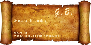 Gecse Bianka névjegykártya